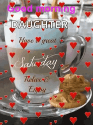 Buenos Dias Feliz Sabado Floating Tiny Hearts GIF