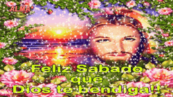 Buenos Dias Feliz Sabado Glittery Jesus GIF
