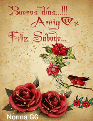 Buenos Dias Feliz Sabado Red Roses GIF
