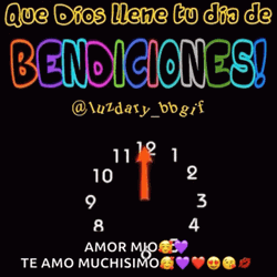 Buenos Dias Mi Amor Sun Clock GIF