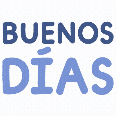 Buenos Dias Sign In Blue Letters GIF