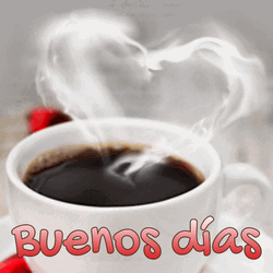 Buenos Dias Steaming Heart GIF
