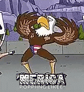 Buff Cartoon Eagle Dancing GIF