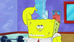 Buff Spongebob Pouring Water GIF
