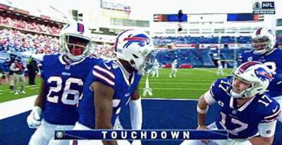 Buffalo Bills Football Players Standing On Field GIF