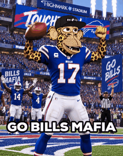 Buffalo Bills Mascot Holding Football