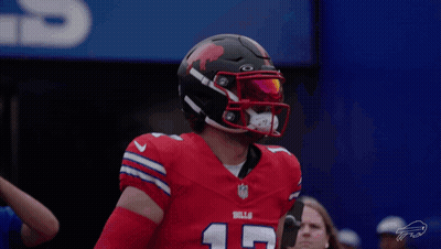 Buffalo Bills Player In Red Jersey And Black Helmet GIF
