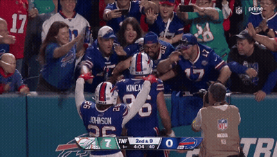 Buffalo Bills Player Johnson Congratulated By Teammates GIF