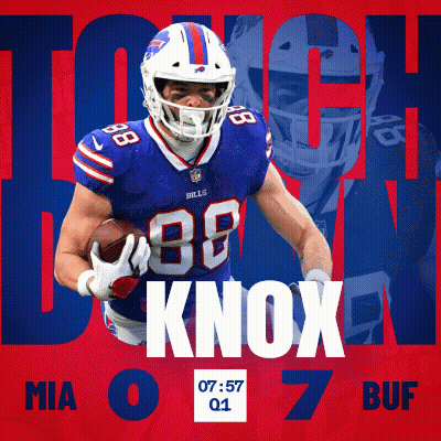 Buffalo Bills Player Knox Running With Ball GIF