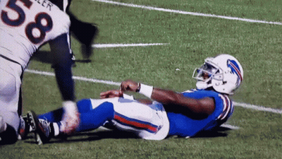 Buffalo Bills Player Laying On Field GIF