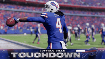 Buffalo Bills Player Number 4 Holding Football GIF