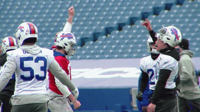 Buffalo Bills Players Standing In Stadium GIF