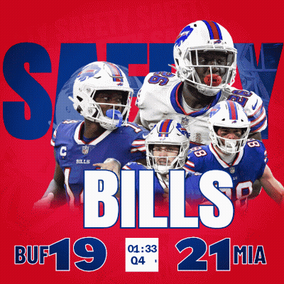 Buffalo Bills Poster With Players In Blue And White GIF