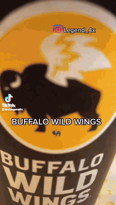 Buffalo Wild Wings Cup With Buffalo GIF