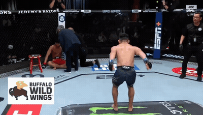 Buffalo Wild Wings Logo On Boxing Ring GIF