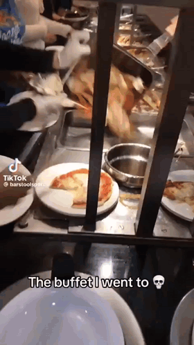 Buffet Line With Skull Saying The Buffet I Went To GIF