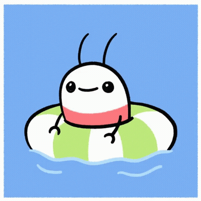 Bug On Green And White Striped Float GIF