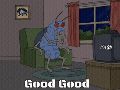 Bug Sitting In Chair Saying Good Good GIF