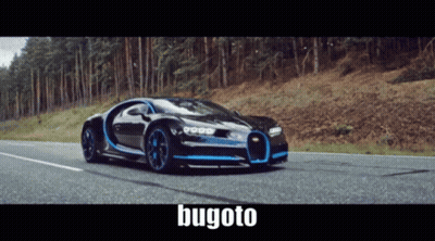 Bugatti Chiron Driving On Road In Woods GIF