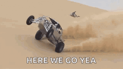 Buggy Kart Drifting In Desert Sand GIF
