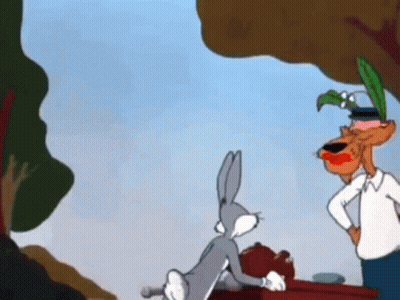 Bugs Bunny And A Man GIF