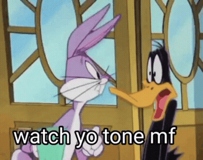 Bugs Bunny And Daffy Duck Are Standing Next To Each Other And Talking To Each Other GIF