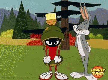 Bugs Bunny And Marvin The Martian From Looney Tunes GIF