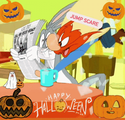 Bugs Bunny And Woody Woodpecker Reading Newspaper Drinking Coffee GIF