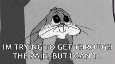 Bugs Bunny Crying In Black And White Cartoon GIF