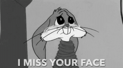 Bugs Bunny Crying Saying I Miss Your Face GIF