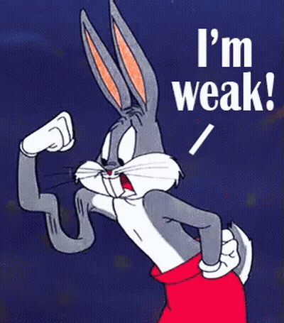 Bugs Bunny Flexing Muscles I'm Weak GIF