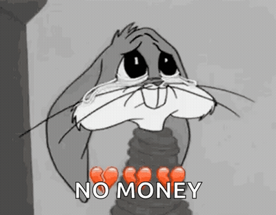 Bugs Bunny From Looney Tunes Is Crying Because He Doesn 'T Have Any Money . GIF