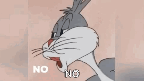 Bugs Bunny From Looney Tunes Is Making A Face And Saying No . GIF