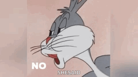 Bugs Bunny From Looney Tunes Is Making A Funny Face And Saying No She Said . GIF