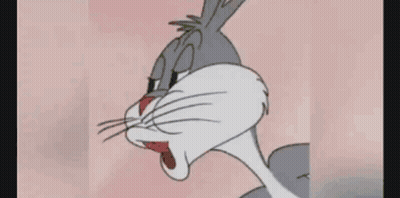 Bugs Bunny Has His Mouth Open And The Word No Is On The Bottom GIF