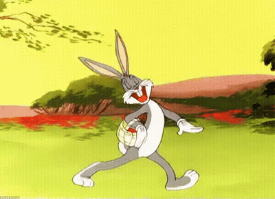 Bugs Bunny Holding Basket Of Eggs GIF