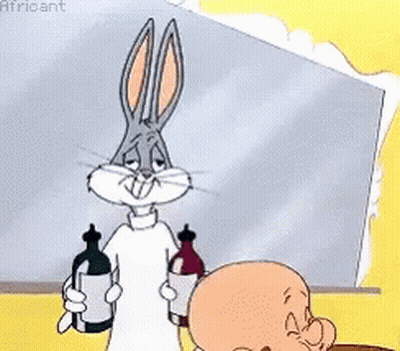 Bugs Bunny Holding Bottle GIF