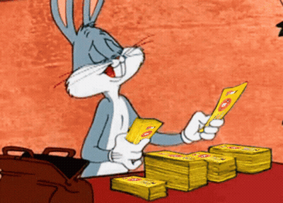 Bugs Bunny Holding Looney Tunes Paper GIF