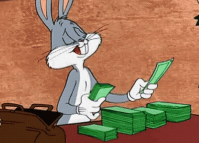 Bugs Bunny Holding Money GIF