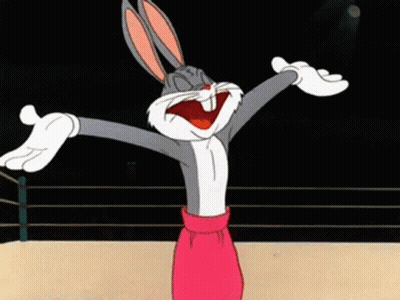 Bugs Bunny In Boxing Ring With Arms Outstretched GIF