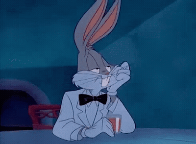 Bugs Bunny In Tuxedo And Bow Tie Holding Drink GIF