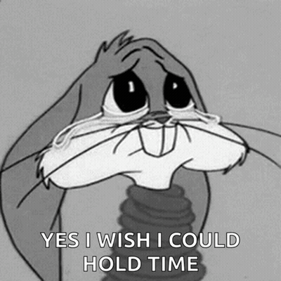 Bugs Bunny Is Crying In A Black And White Cartoon GIF