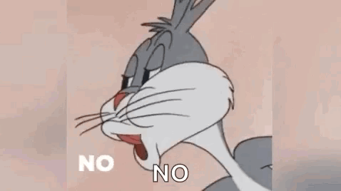 Bugs Bunny Is Making A Funny Face And Says No . GIF