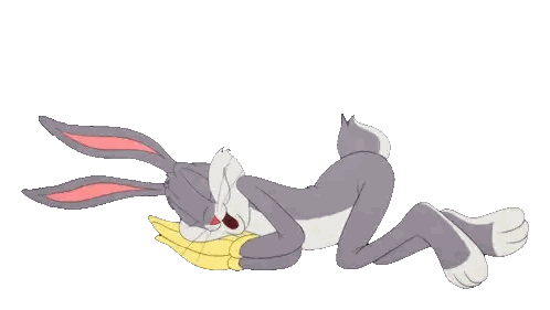 Bugs Bunny Lying Down Mouth Open Holding Banana Sticker