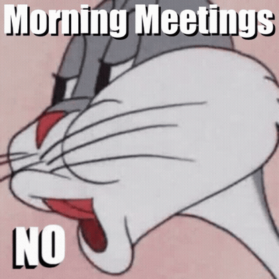 Bugs Bunny Making Funny Face Morning Meetings No GIF