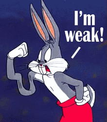 Bugs Bunny No Muscle Im Weak GIF