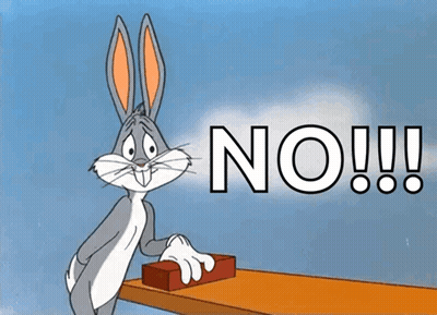 Bugs Bunny Pressing A Button That Says No On It GIF