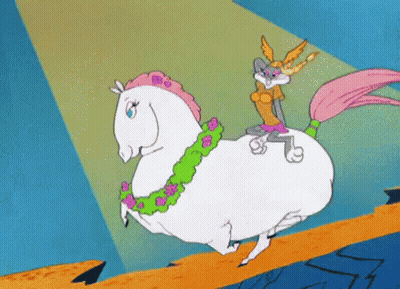 Bugs Bunny Riding On Horse GIF