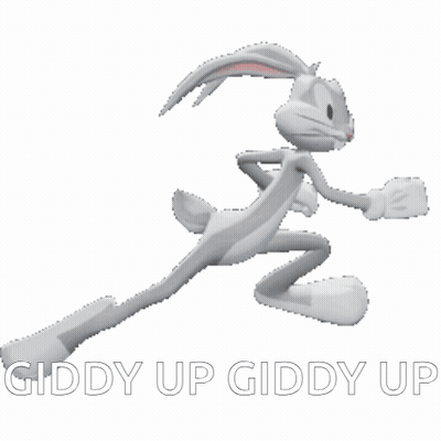 Bugs Bunny Running Saying Giddy Up GIF