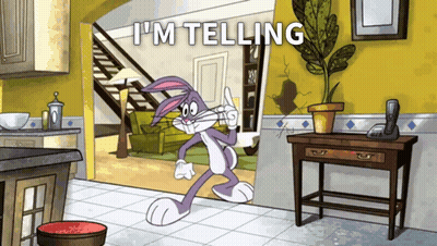 Bugs Bunny Says I 'M Telling In A Cartoon GIF
